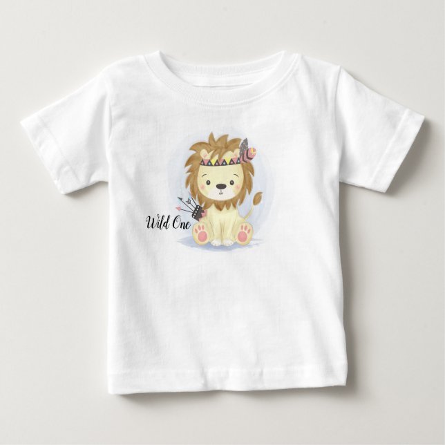 Wild One Native Lion Baby T-shirt (Vorderseite)