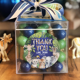 Wild One Navy Blue Boy 1. Geburtstag Gnade Dank Runder Aufkleber