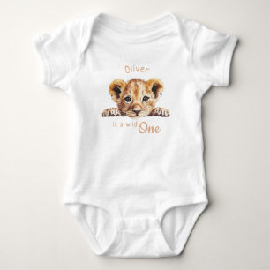 Wild One Niedlich Baby Lion Personalisiert Strampler
