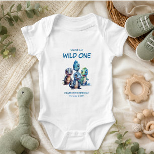 Wild One Niedlich Dinosaur Erste Geburtstagsparty Baby Strampler