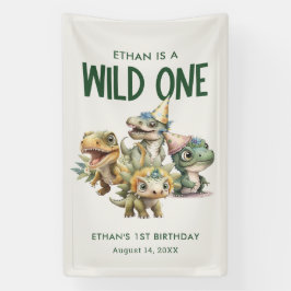 Wild One Niedlich Dinosaur Erste Geburtstagsparty Banner