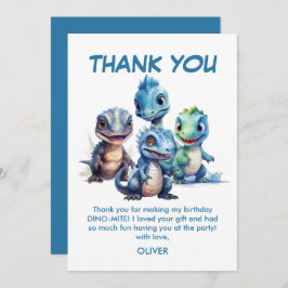 Wild One Niedlich Dinosaur Erste Geburtstagsparty Dankeskarte
