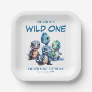 Wild One Niedlich Dinosaur Erste Geburtstagsparty Pappteller