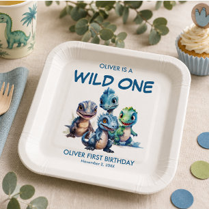 Wild One Niedlich Dinosaur Erste Geburtstagsparty Pappteller
