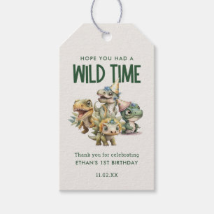 Wild One Niedlich Dinosaur Geburtstagsparty Gefall Geschenkanhänger