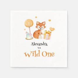 Wild One Niedlich Fox Erster Geburtstag Serviette