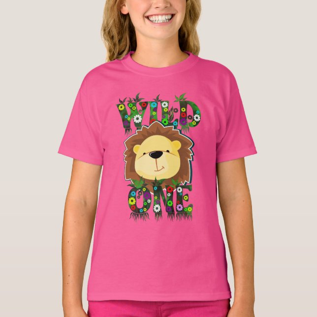 WILD ONE Niedlich Lion Illustration T-Shirt (Vorderseite)