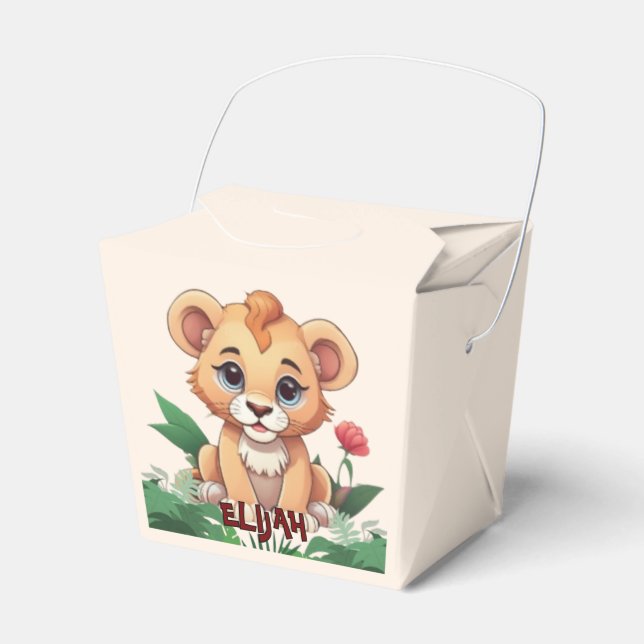 Wild One Niedlich Lion Jungle Theme Geschenkschachtel (Vorderseite)