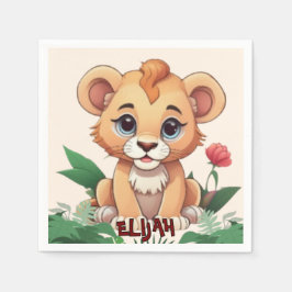 Wild One Niedlich Lion Jungle Theme Serviette