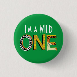 Wild One Niedlich Safari 1. Geburtstag Party Thema Button