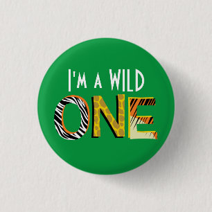 Wild One Niedlich Safari 1. Geburtstag Party Thema Button