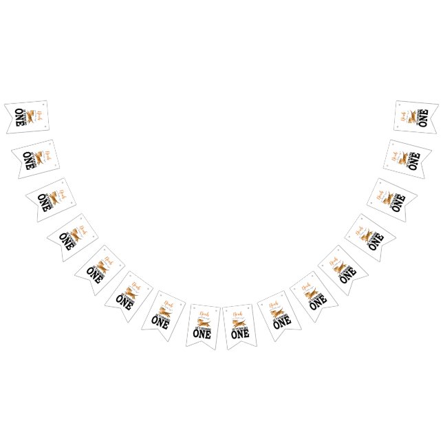 Wild One Niedlicher Jungle Tiger 1. Geburtstag Wimpelkette (Alle)