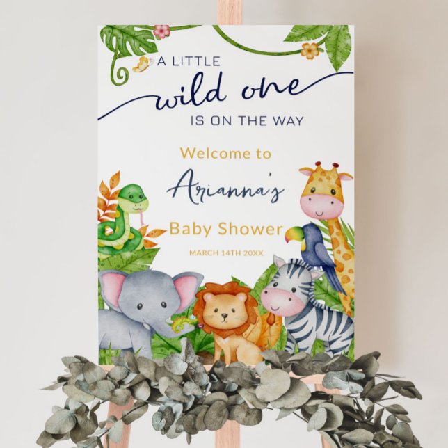 Wild One on Way Zoo Jungle Baby Shower Willkommen Poster (Von Creator hochgeladen)