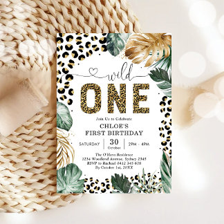 Wild One Party Animals 1st Birthday Invitation Einladung