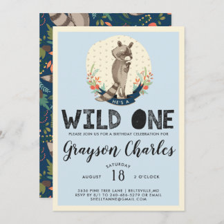 Wild One Party Einladung | Little Raccoon