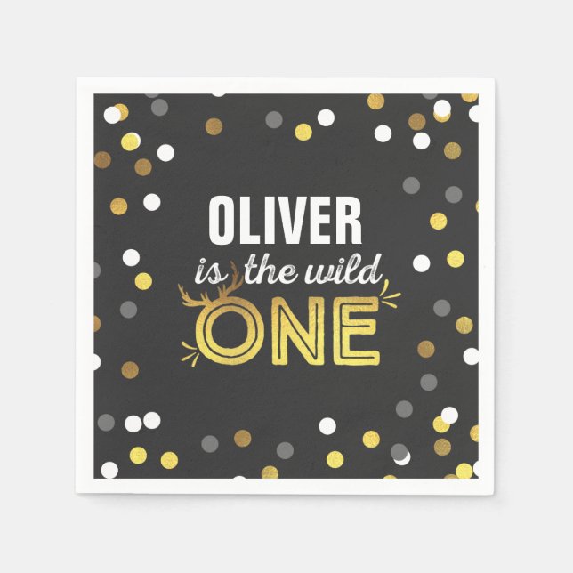 Wild One Party Napkin Modern Wild One Party Serviette (Vorderseite)