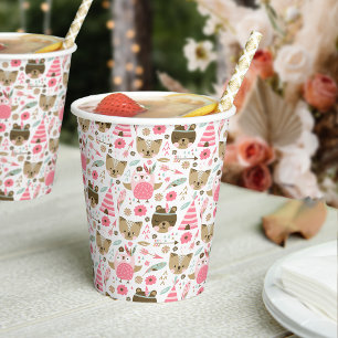 Wild One Pattern Camping aus Holz Pappbecher