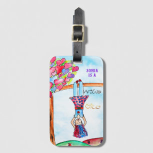 WILD ONE Personalisiert Boho Fun Art Lila Girl Gepäckanhänger