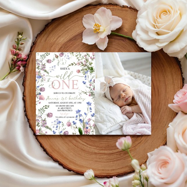 Wild One Photo 1st Birthday Invitation Einladung (Von Creator hochgeladen)