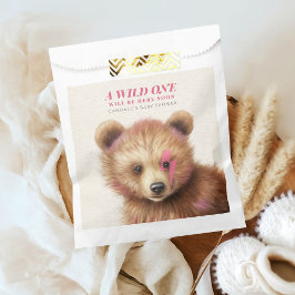 Wild-One-Pink-Haar-Bear-Baby-Dusche Geschenktütchen