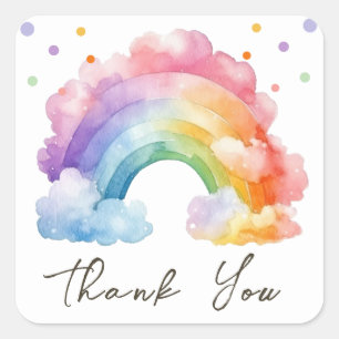 Wild One Rainbow Kindergeburtstag Quadratischer Aufkleber