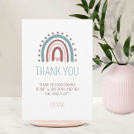 Wild ONE Rainbow Pink Girl Geburtstag Danke<br><div class="desc">Oh,  was schön Wild One Boho ersten Geburtstag danke Ihnen für die kommenden Karten. Regenbogen mit Herz in drei Farben: rosa,  hellgrün und braun. Kann für Babydusche oder andere Gelegenheiten verwendet werden.</div>