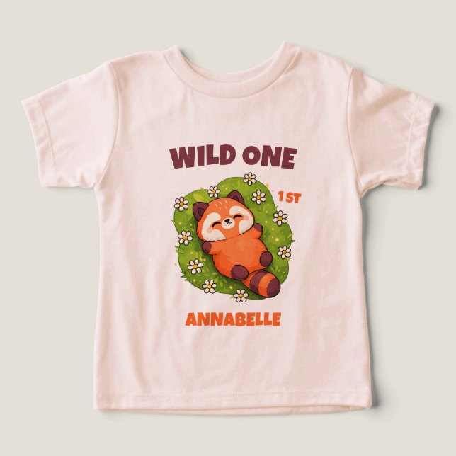 Wild One Roter Panda Erster Geburtstag Kinder (Design Vorderseite)