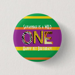 Wild One Safari 1. Geburtstag Party Kind Button