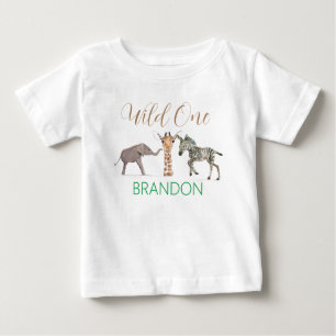Wild One Safari Animal 1. Geburtstag Baby T-shirt