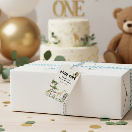 Wild One Safari Animal Birthday Geschenkanhänger