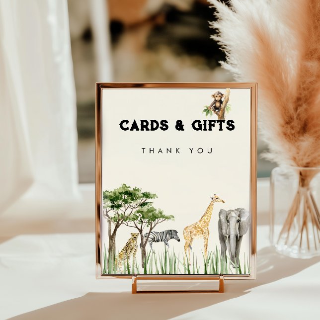 Wild One Safari Animal Birthday Table Top Sign Fotodruck (Wild One Safari Table Top Sign)