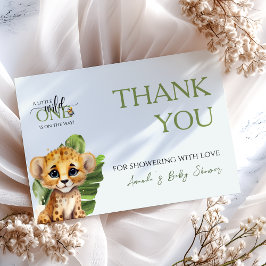 Wild One Safari Animal Jungle Baby Dusche Dankeskarte