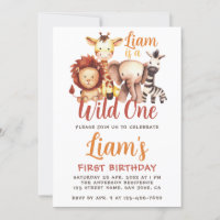 Wild One Safari Animal Lion Giraffe 1. Geburtstag