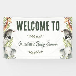 Wild One Safari Animals Baby Dusche Willkommen Banner