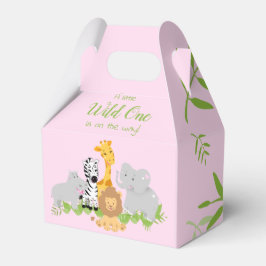 Wild One Safari Animals Baby Shower Girl Favor Box Geschenkschachtel