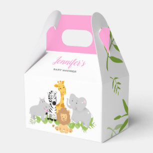 Wild One Safari Animals Baby Shower Girl Favor Box Geschenkschachtel