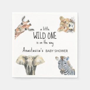 Wild One Safari Animals Baby Shower Serviette