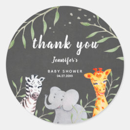 Wild One Safari Animals Baby Shower Sticker