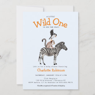 Wild One Safari Animals Boy Baby Shower Einladung