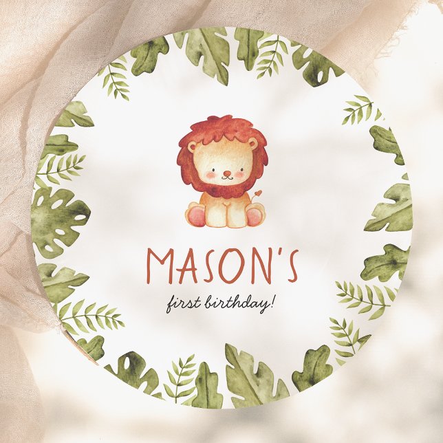 Wild One Safari Animals Boy Birthday Party Pappteller (Von Creator hochgeladen)