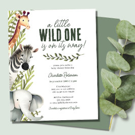 Wild One Safari Animals Budget Baby Shower laden e