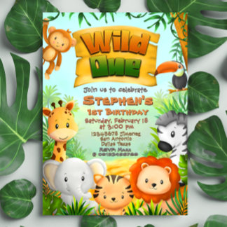 Wild One - Safari Animals Einladung