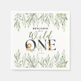 Wild One Safari Animals Junge 1. Geburtstag Party Serviette