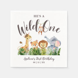Wild One Safari Animals Kindergeburtstag Serviette
