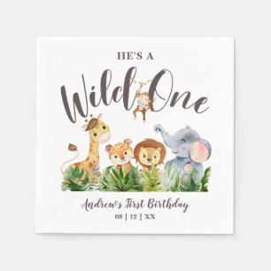 Wild One Safari Animals Kindergeburtstag Serviette