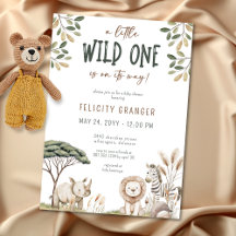 Wild One Safari Animals Neutral Baby Shower