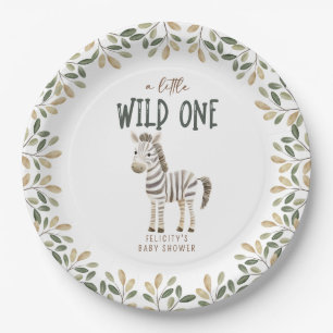 Wild One Safari Animals Neutral Baby Shower Pappteller