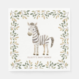 Wild One Safari Animals Neutral Baby Shower Serviette