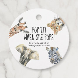 Wild One Safari Animals - POP IT! Wenn sie Pop Geschenkanhänger