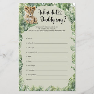 Wild One Safari Animals Was hat Daddy gespielt?